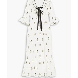 New Lug Von Siga Layla Tulip embroidered cotton-poplin maxi dress